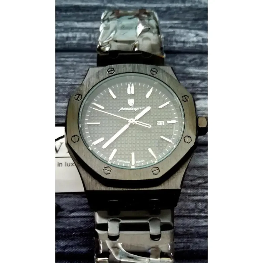 Rare Poedagar Black Sea Guilloché‎ Dial Mens Dress Watch